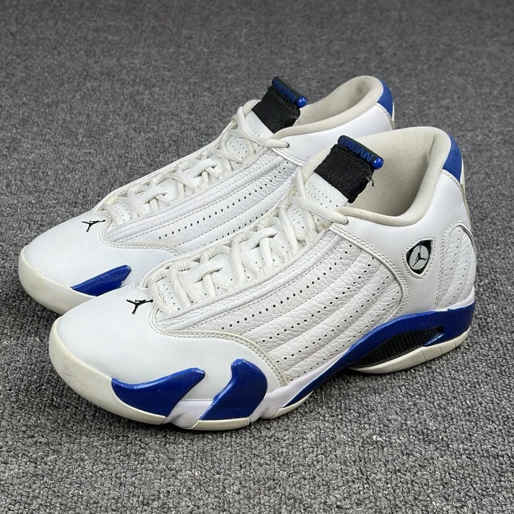 Jordan Air Jordan 14 Retro Hyper Royal White Blue Men's Sz 8 Sneakers 487471-104